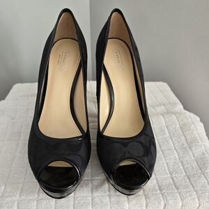 Coach Black Peep Toe Pumps